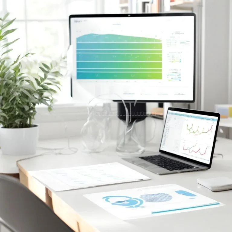 Digital resource materials on a desk